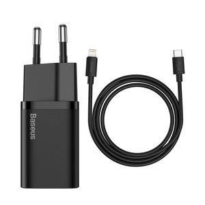 Ładowarka sieciowa Baseus Super Si Quick Charger 1C 20W z przewodem USB-C do Lightning 1m (czarna)