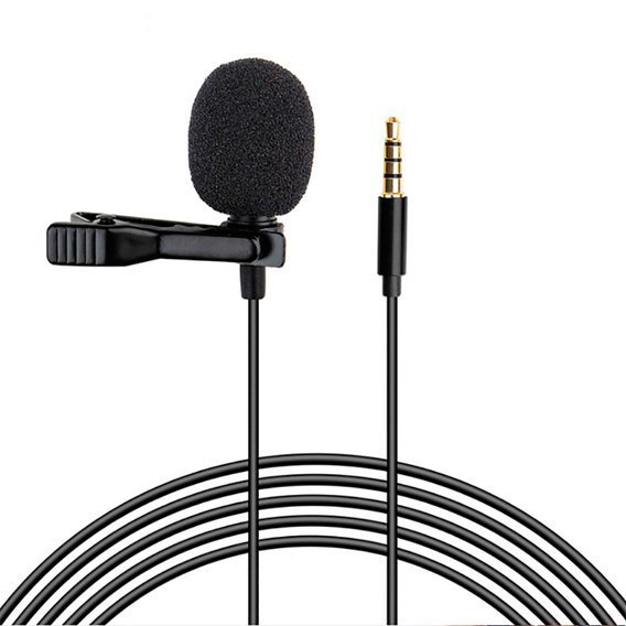 Mikrofon Krawatowy minijack 3,5mm Kabel 3m (JH-043) czarny