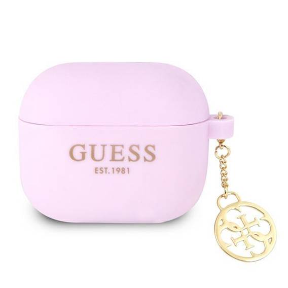 Oryginalne Etui APPLE AIRPODS 3 Guess Silicone Charm 4G Collection (GUA3LSC4EU) fioletowe