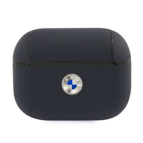 Oryginalne Etui APPLE AIRPODS PRO BMW Cover Geniune Leather Silver Logo (BMAPSSLNA) granatowe