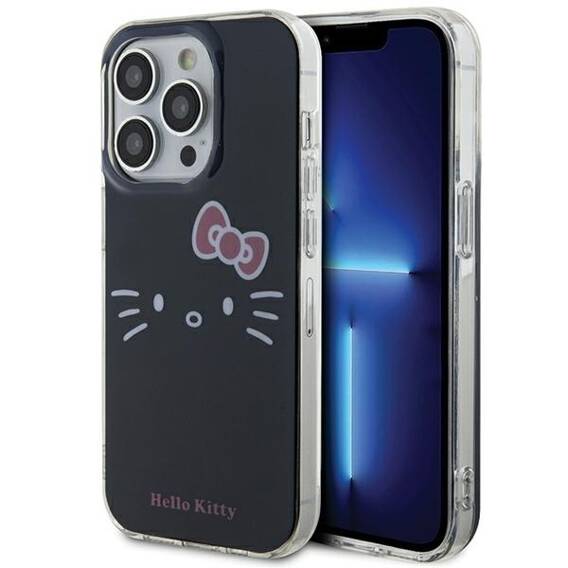 Oryginalne Etui APPLE IPHONE 15 PRO MAX Hello Kitty Hardcase IML Kitty Face (HKHCP15XHKHLK) czarne