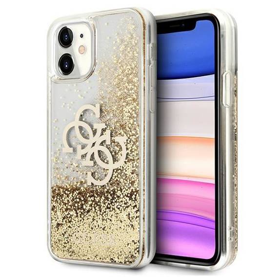 Oryginalne Etui IPHONE 11 Guess Hardcase 4G Big Liquid Glitter (GUHCN61LG4GGO) złote