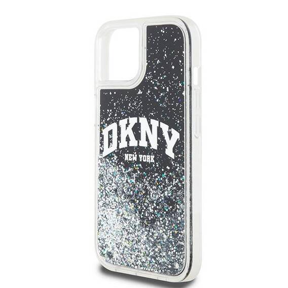 Oryginalne Etui IPHONE 12 / 12 PRO DKNY Hardcase Liquid Glitter Big Logo (DKHCP12MLBNAEK) czarne