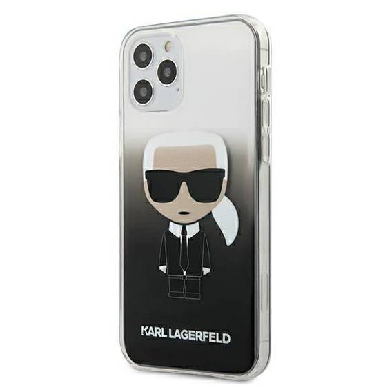 Oryginalne Etui IPHONE 12 PRO MAX Karl Lagerfeld Hardcase Gradient Ikonik Karl (KLHCP12LTRDFKBK) czarne