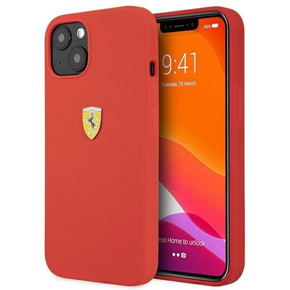 Oryginalne Etui IPHONE 13 MINI Ferrari Hardcase Silicone (FESSIHCP13SRE) czerwone