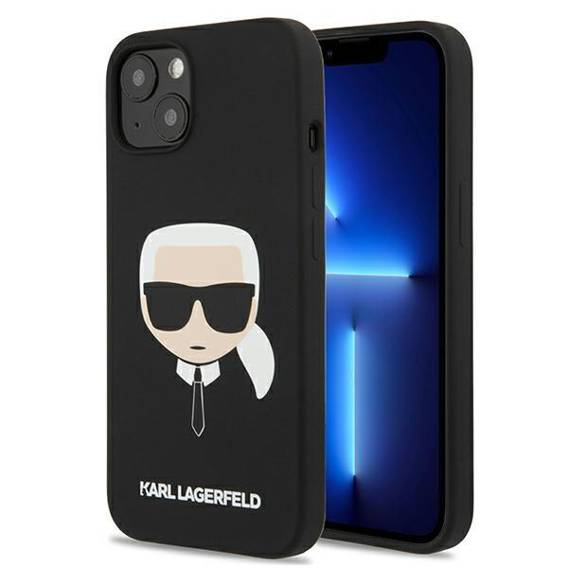 Oryginalne Etui IPHONE 13 MINI Karl Lagerfeld Hardcase Silicone Karl`s Head (KLHCP13SSLKHBK) czarne