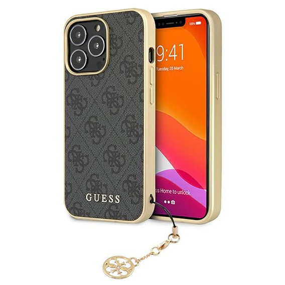 Oryginalne Etui IPHONE 13 PRO 6,1" Guess Hardcase 4G Charms Collection GUHCP13LGF4GGR szare