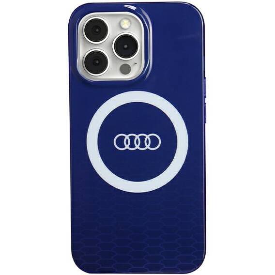 Oryginalne Etui IPHONE 13 PRO Audi IML Big Logo MagSafe (AU-IMLMIP13P-Q5/D2-BE) niebieskie