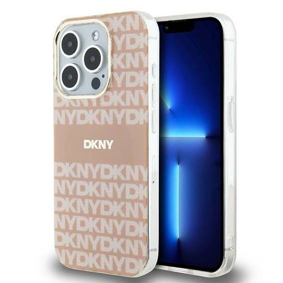 Oryginalne Etui IPHONE 13 PRO DKNY Hardcase IML Mono & Stripe MagSafe (DKHMP13LHRHSEP) różowe