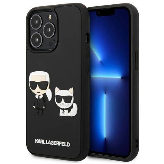 Oryginalne Etui IPHONE 13 PRO Karl Lagerfeld Hardcase Karl&Choupette Ikonik 3D (KLHCP13L3DRKCK) czarne