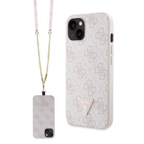 Oryginalne Etui IPHONE 14 Guess Hardcase Crossbody 4G Metal Logo (GUHCP14SP4TDSCPP) różowe