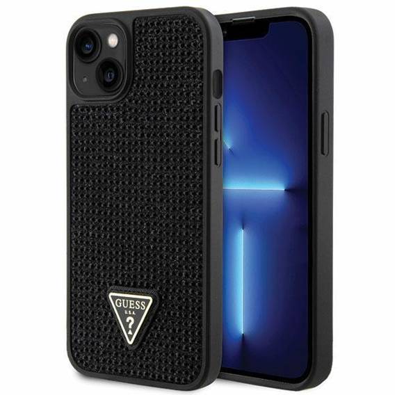 Oryginalne Etui IPHONE 14 PLUS Guess Hardcase Rhinestone Triangle (GUHCP14MHDGTPK) czarne