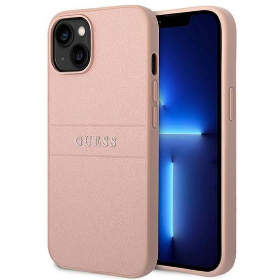 Oryginalne Etui IPHONE 14 PLUS Guess Saffiano Strap różowe