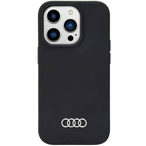 Oryginalne Etui IPHONE 14 PRO Audi Silicone Case (AU-LSRIP14P-Q3/D1-BK) czarne