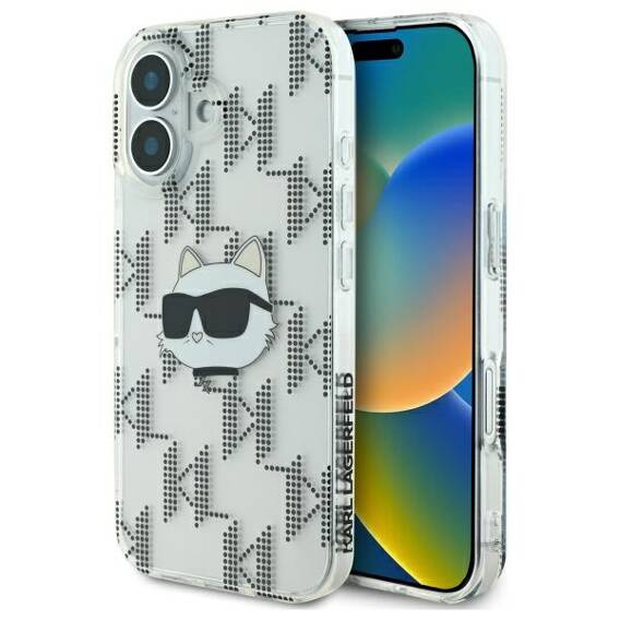 Oryginalne Etui IPHONE 16 Karl Lagerfeld Hardcase IML Choupette Head Electroplated (KLHCP16SHKLPCHT) transparentne