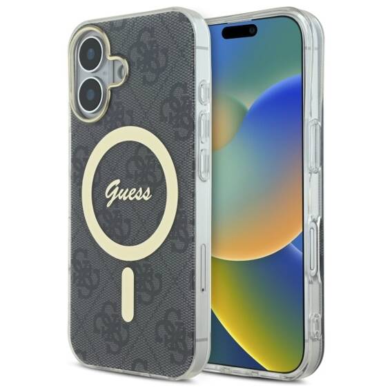 Oryginalne Etui IPHONE 16 PLUS Guess Hardcase IML 4G MagSafe (GUHMP16MH4STK) czarne