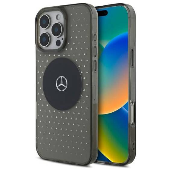 Oryginalne Etui IPHONE 16 PRO Mercedes Hardcase MB Case Star Pattern (MEHMP16L23HCPK) czarne