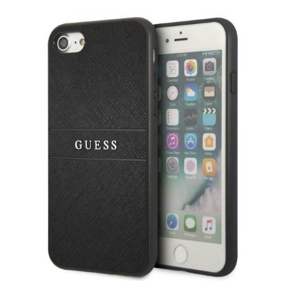 Oryginalne Etui IPHONE SE 2022 / SE 2020 / 7 / 8 Guess Saffiano Strap czarne