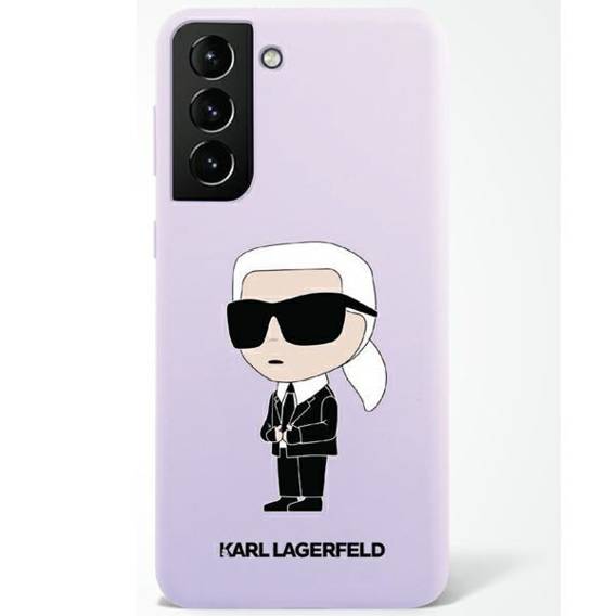 Oryginalne Etui SAMSUNG GALAXY S23+ Karl Lagerfeld Hardcase Silicone Ikonik (KLHCS23MSNIKBCU) fioletowe