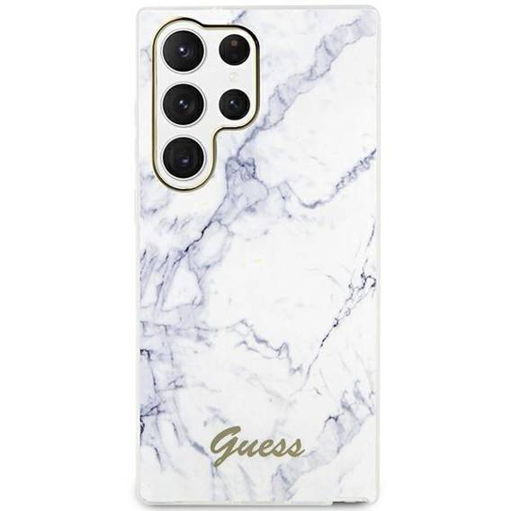 Oryginalne Etui SAMSUNG GALAXY S23 ULTRA Guess Hardcase Marble (GUHCS23LPCUMAH) białe