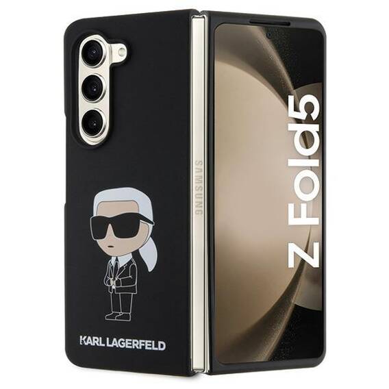 Oryginalne Etui SAMSUNG GALAXY Z FOLD 5 Karl Lagerfeld Hardcase Silicone Ikonik (KLHCZFD5SNIKBCK) czarne