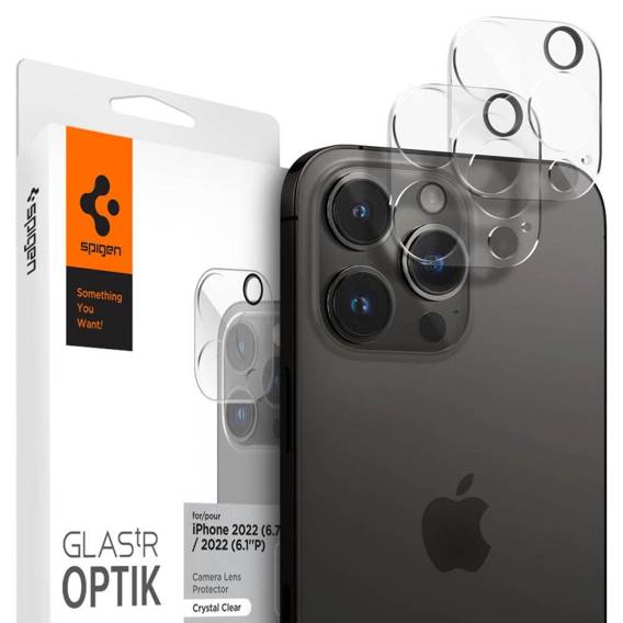 Osłona Aparatu IPHONE 14 PRO / 14 PRO MAX Spigen Optik.tr Camera Protector 2-pack Crystal Clear transparentne