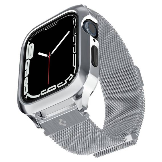 Pasek APPLE WATCH 4 / 5 / 6 / 7 / 8 / 9 / SE (44 / 45 MM) Spigen Metal Fit Pro Silver