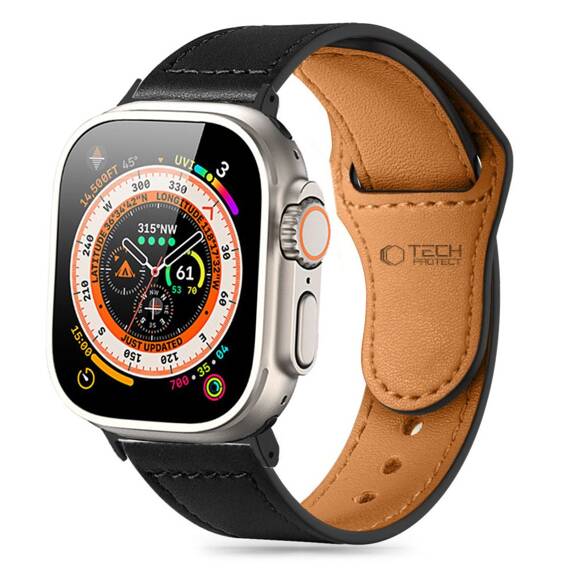 Pasek do APPLE WATCH 1 / 2 / 3 / 4 / 5 / 6 / SE / 7 / 8 / 9 (38 / 40 / 41 MM) Tech-Protect NaturalFit czarne