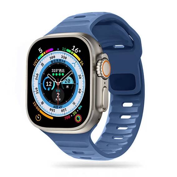 Pasek do APPLE WATCH 4 / 5 / 6 / 7 / 8 / 9 / SE / ULTRA 1 / 2 (42 / 44 / 45 / 49 MM) Tech-Protect Iconband Line Montego Blue