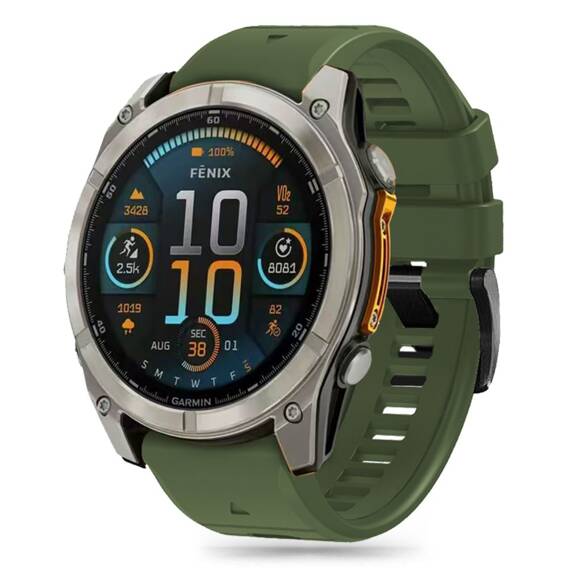 Pasek do GARMIN FENIX 5 / 6 / 6 PRO / 7 / 8 / E (47MM) Tech-Protect Silicone Military zielone