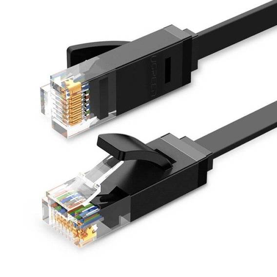 Płaski Kabel Sieciowy 10m Ethernet RJ45 Cat.6 UTP UGREEN czarny