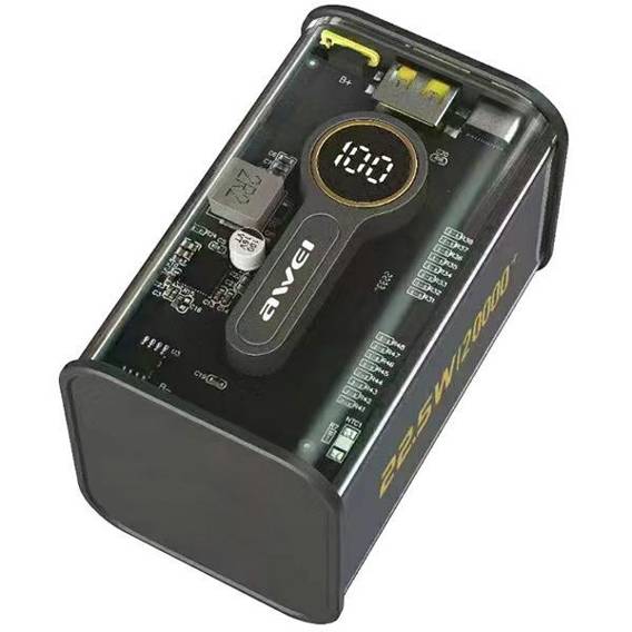 Powerbank 20000mAh 22.5W USB + PD + Wyświetlacz AWEI (P180K) czarny