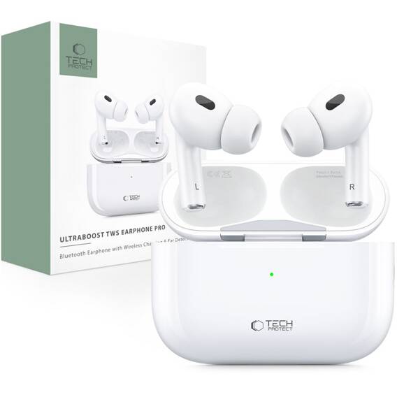 Słuchawki Bezprzewodowe Tech-Protect UltraBoost TWS Earphone Pro białe