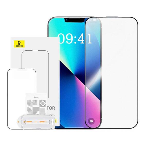 Szkło Hartowane 5D IPHONE 12 PRO MAX Tempered Glass Baseus Crystalline Anti-Glare czarne