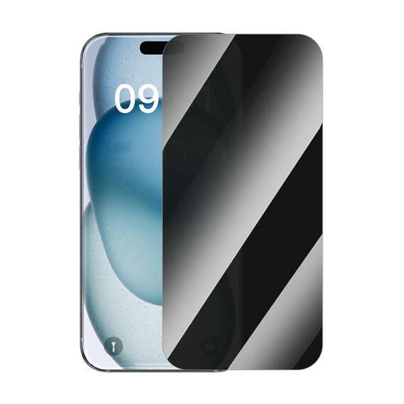 Szkło Hartowane IPHONE 15 PLUS Baseus Privacy Tempered Glass Prywatyzujące