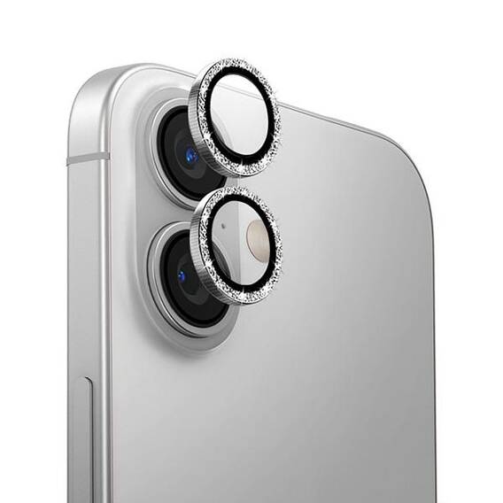 Szkło Hartowane na Aparat IPHONE 16 / IPHONE 16 PLUS UNIQ Optix Aluminium Camera Lens Protector z Aplikatorem White Shimmer