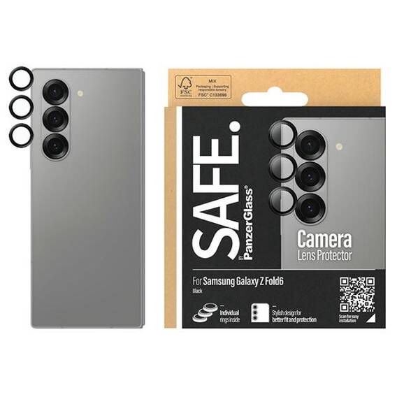 Szkło Hartowane na Aparat SAMSUNG GALAXY Z FOLD 6 SAFE by PanzerGlass Hoops Camera (SAFE95871) czarne