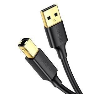 UGREEN US135 Kabel USB 2.0 A-B do drukarki, pozłacany, 1.5m (czarny)