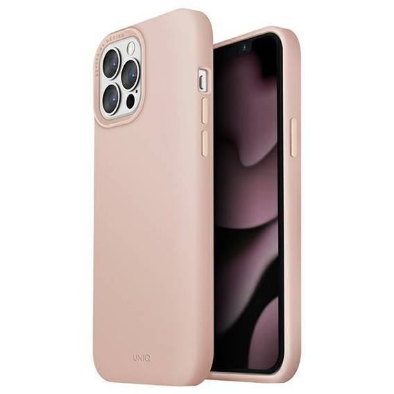 UNIQ etui Lino Hue iPhone 13 Pro / 13 6,1" różowy/blush pink MagSafe