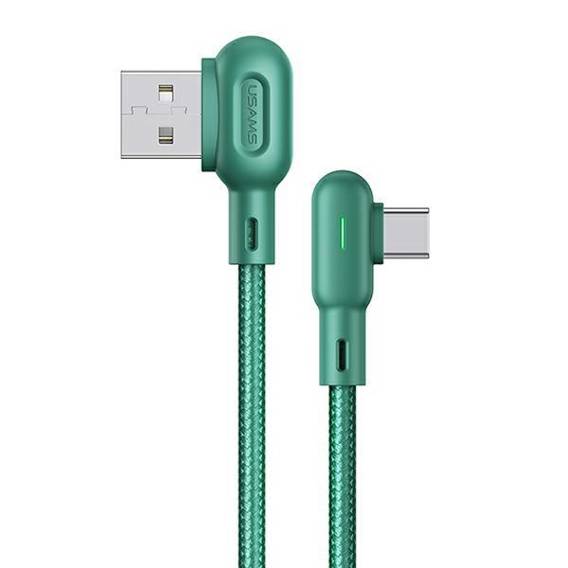 USAMS Kabel kątowy U57 USB-C 1,2m 2A zielony/green SJ457USB02 (US-SJ457)