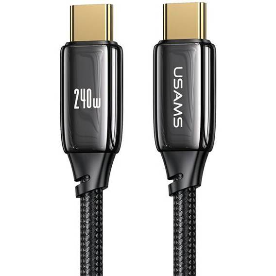 USAMS Kabel pleciony U82 USB-C na USB-C 1.2m 240W PD 3.1 Fast Charging czarny/black SJ580USB01 (US-SJ580)