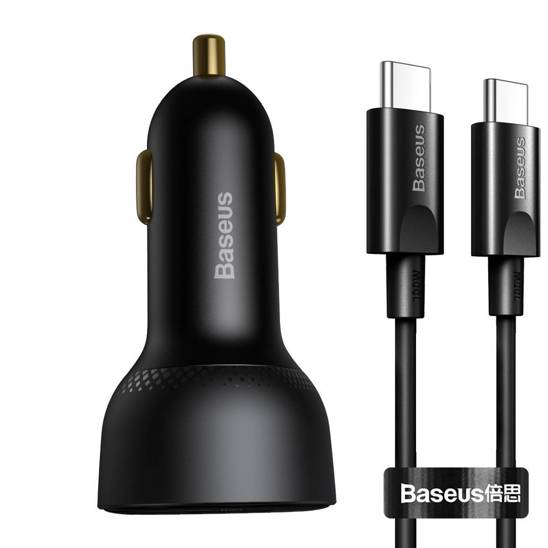  Ładowarka samochodowa Baseus Superme USB, USB-C, 100W + kabel USB-C(czarna)