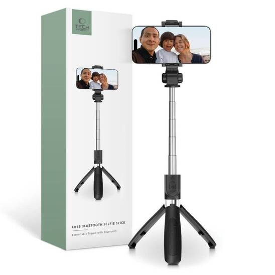 Bezprzewodowy Selfie Stick Statyw dla iOS / Android Tech-Protect L01S czarny