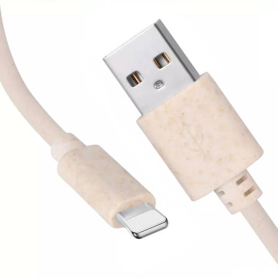 Ekologiczny EKO Kabel 3A 1m USB - Lightning HG-EC01 piaskowy