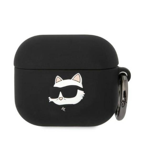 Etui APPLE AIRPODS 3 Karl Lagerfeld Silicone Choupette Head 3D czarne