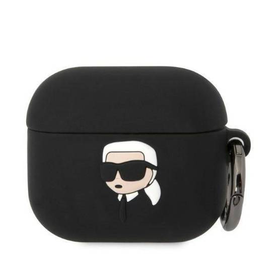 Etui APPLE AIRPODS 3 Karl Lagerfeld Silicone Karl Head 3D czarne