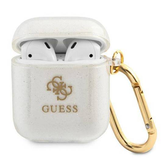 Etui APPLE AIRPODS Guess Glitter Collection (GUA2UCG4GT) transparentne