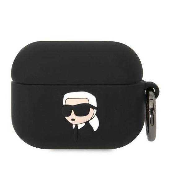 Etui APPLE AIRPODS PRO Karl Lagerfeld Silicone Karl Head 3D czarne