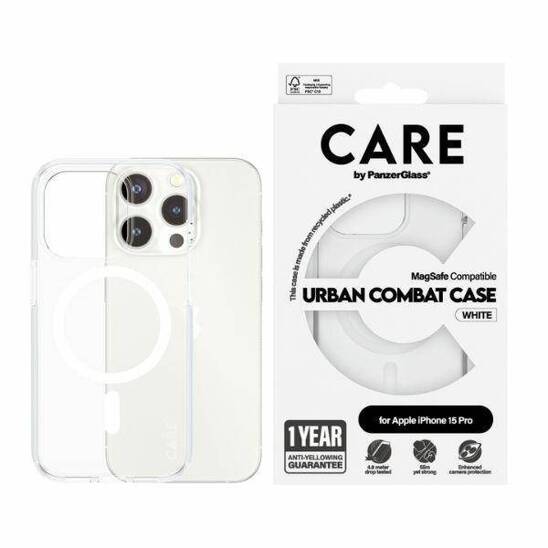 Etui APPLE IPHONE 15 PRO CARE by PanzerGlass Urban Combat Case MagSafe (1418) białe