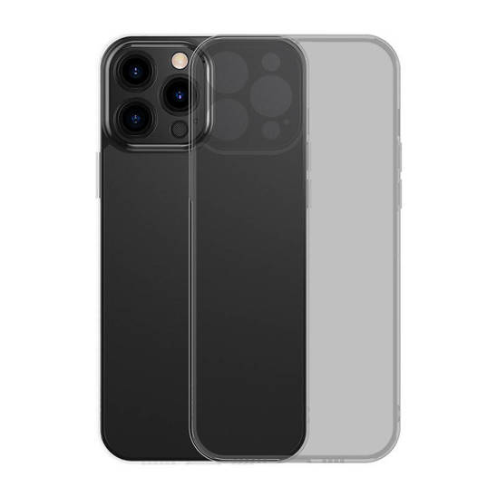 Etui Baseus Frosted Glass Case do iPhone 13 PRO (czarne)  + szkło hartowane